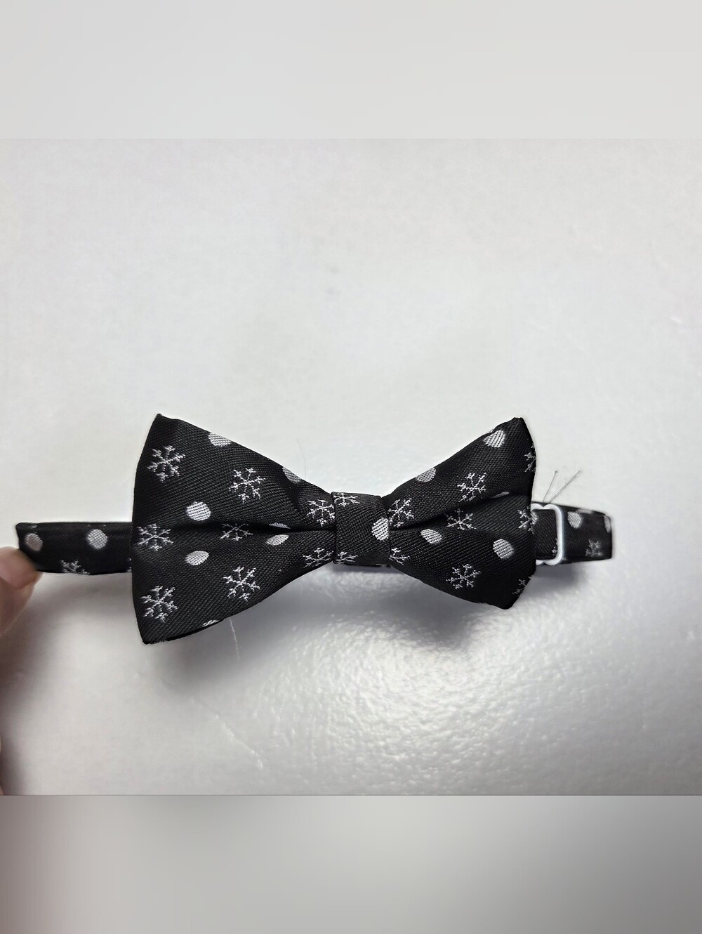 Boys Bowtie Winter Theme Black Snowflake Formal Church Christmas Family Photos